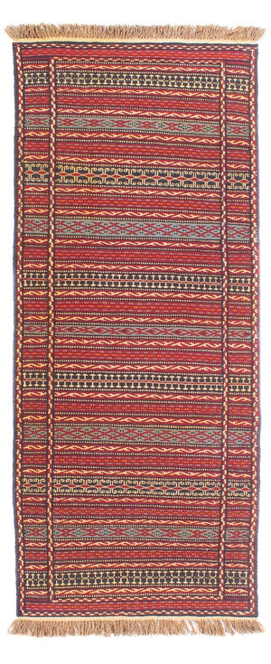 Biegacz Dywan Kelim - Orientalny - 200 x 72 cm - wielokolorowy