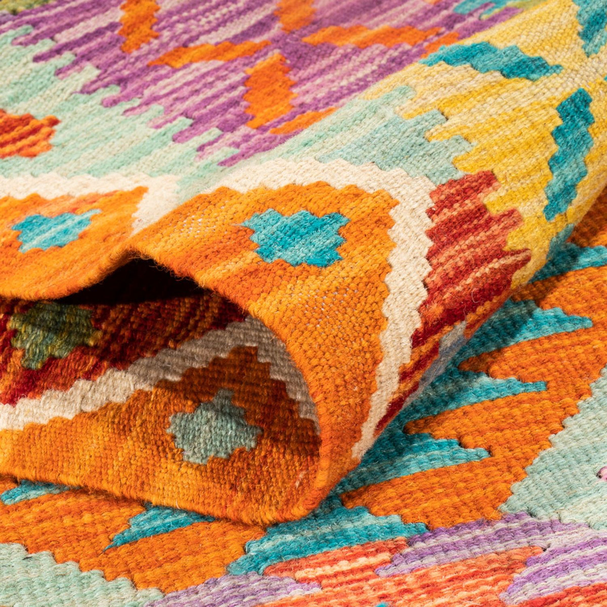 Biegacz Dywan Kelim - Splash - 210 x 83 cm - wielokolorowy