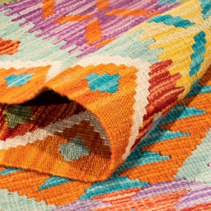 Biegacz Dywan Kelim - Splash - 210 x 83 cm - wielokolorowy