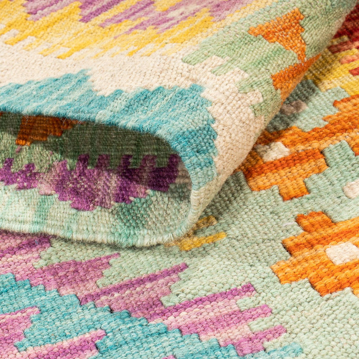 Biegacz Dywan Kelim - Splash - 309 x 84 cm - wielokolorowy