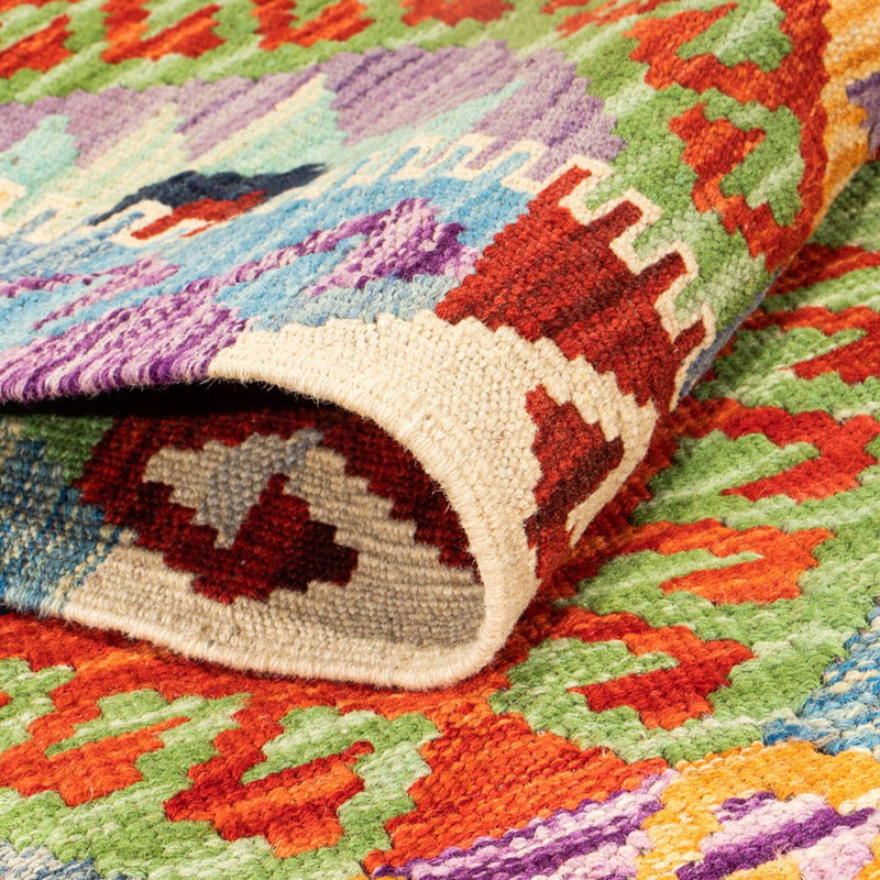 Biegacz Dywan Kelim - Splash - 204 x 79 cm - wielokolorowy