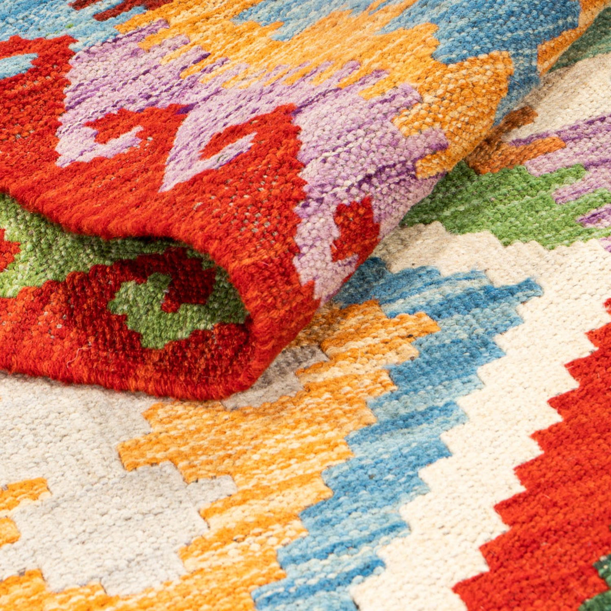 Biegacz Dywan Kelim - Splash - 292 x 80 cm - wielokolorowy