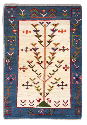 Dywan Gabbeh - perski - 92 x 63 cm - wielokolorowy