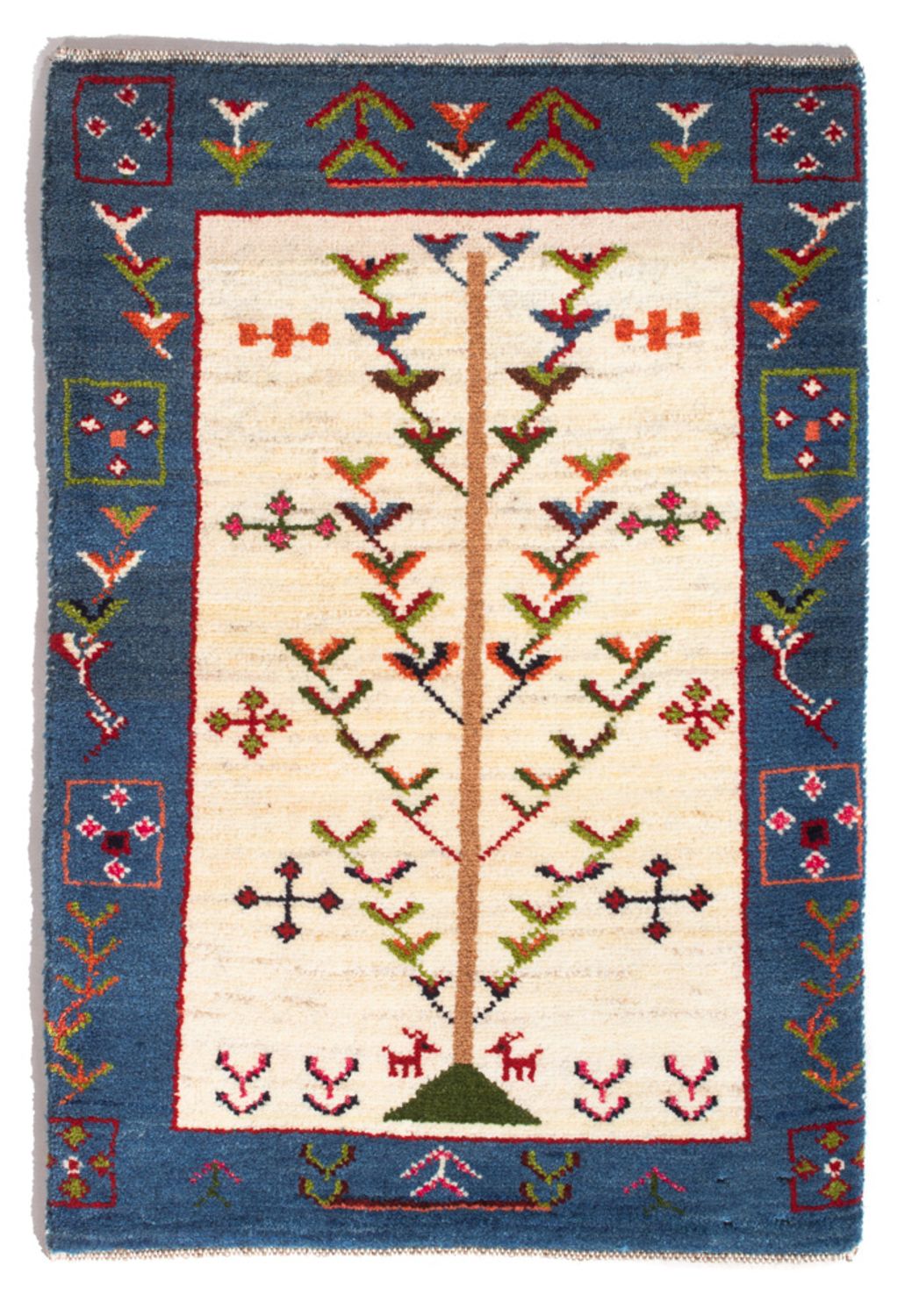 Dywan Gabbeh - perski - 92 x 63 cm - wielokolorowy