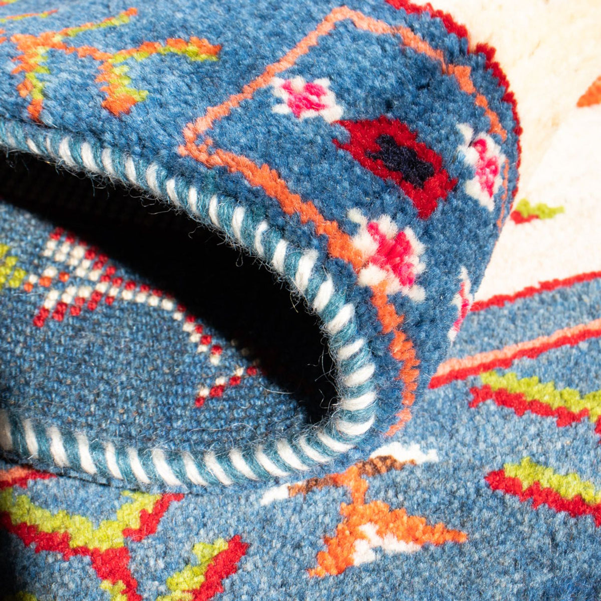 Dywan Gabbeh - perski - 92 x 63 cm - wielokolorowy