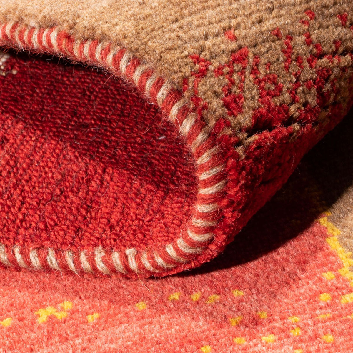 Biegacz Dywan Gabbeh - perski - 205 x 74 cm - czerwony