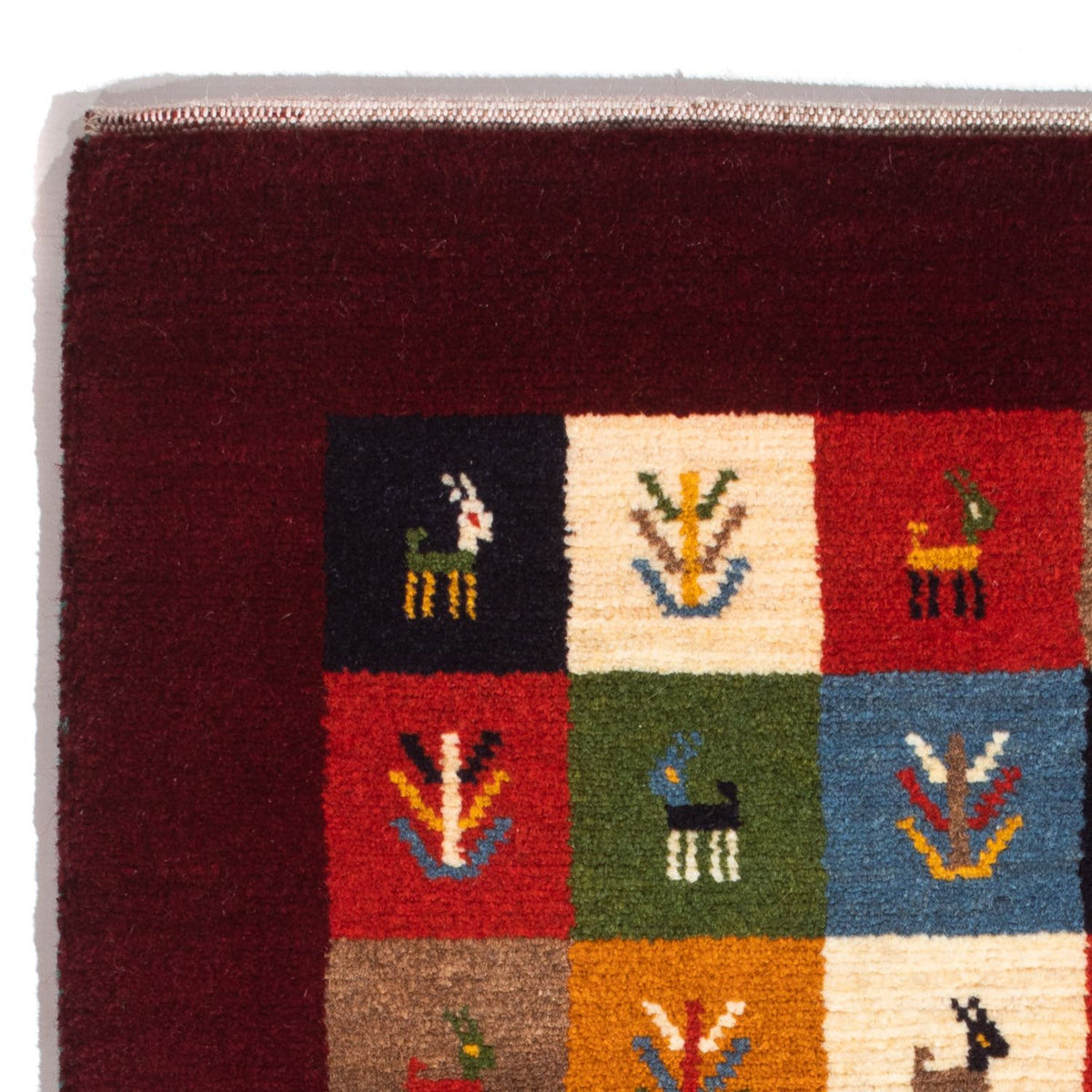 Dywan Gabbeh - perski - 88 x 61 cm - wielokolorowy