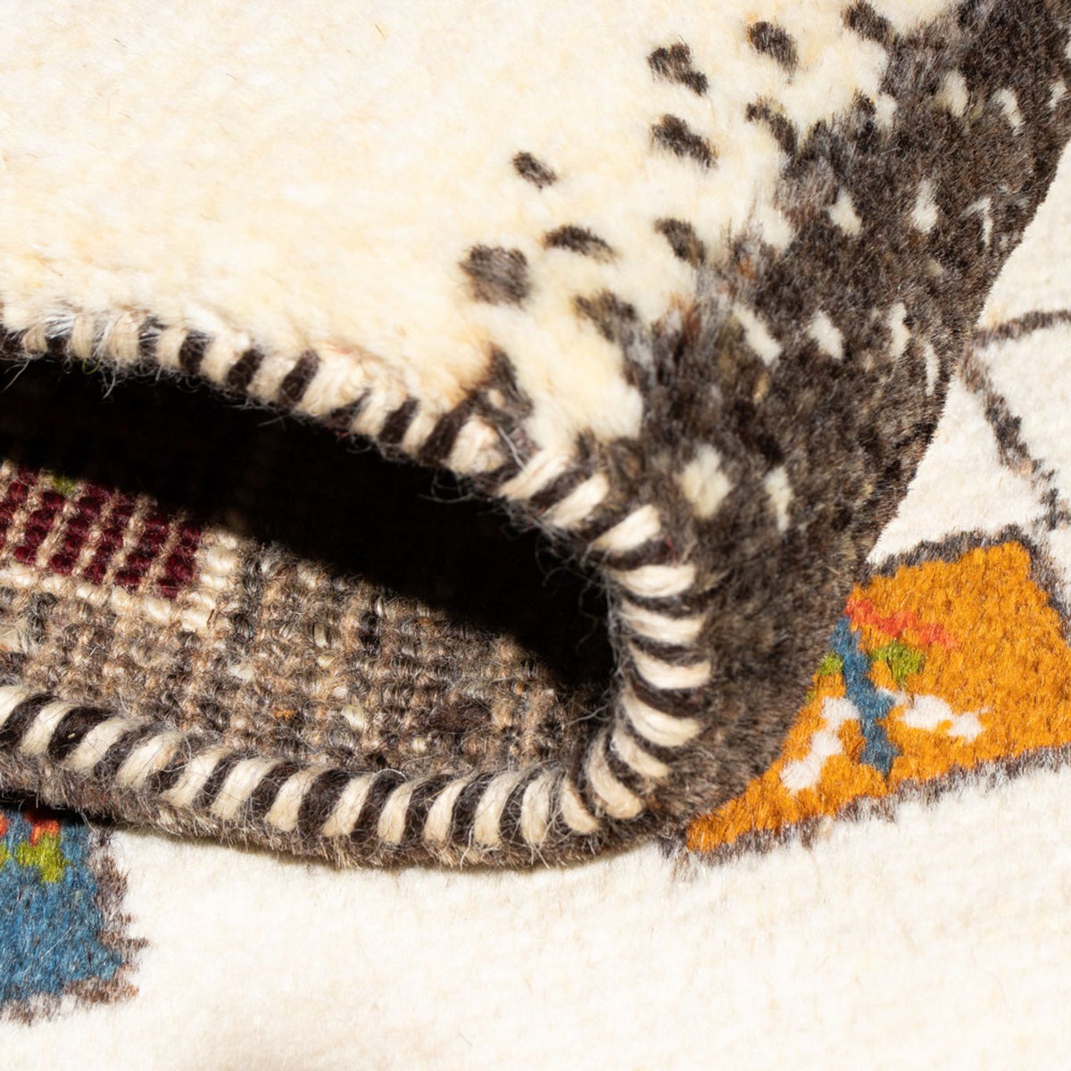 Dywan Gabbeh - perski - 92 x 63 cm - wielokolorowy