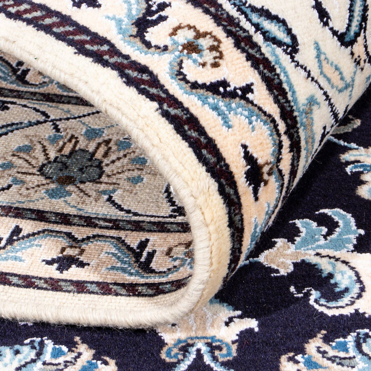 Dywan perski - Nain - 239 x 166 cm - ciemnoniebieski