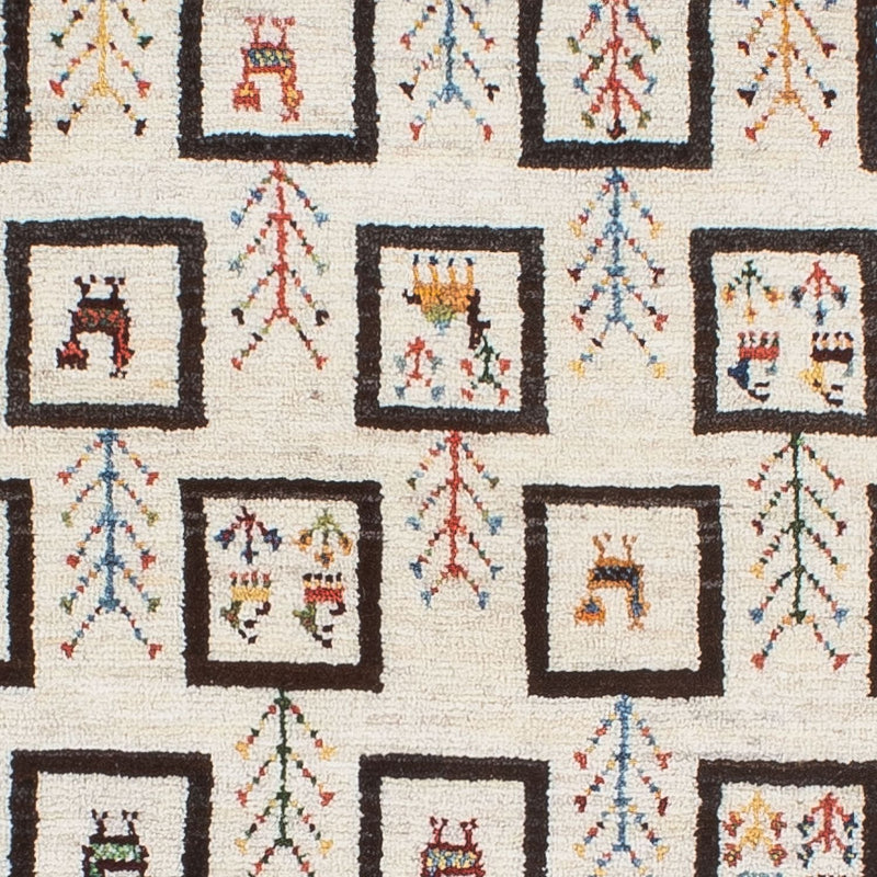 Biegacz Dywan Gabbeh - Loribaft Perski - 199 x 87 cm - natura