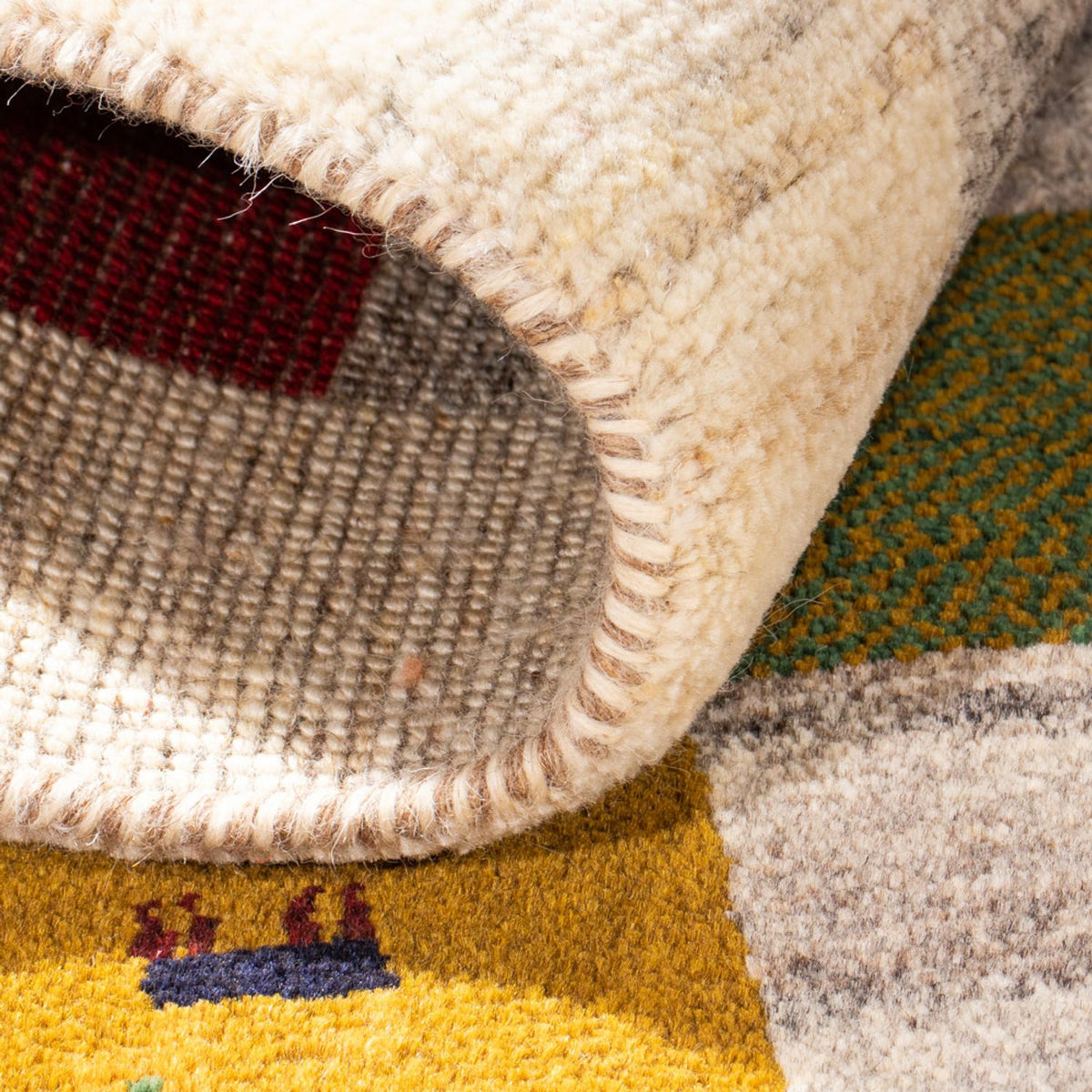 Dywan Gabbeh - perski - 116 x 78 cm - wielokolorowy