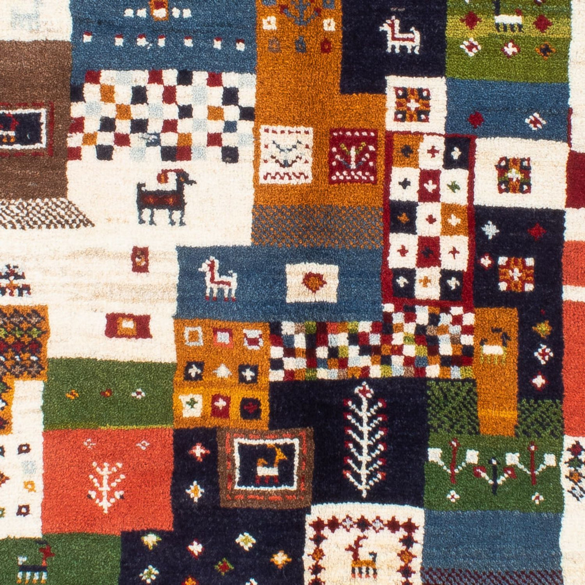 Dywan Gabbeh - perski - 197 x 156 cm - niebieski