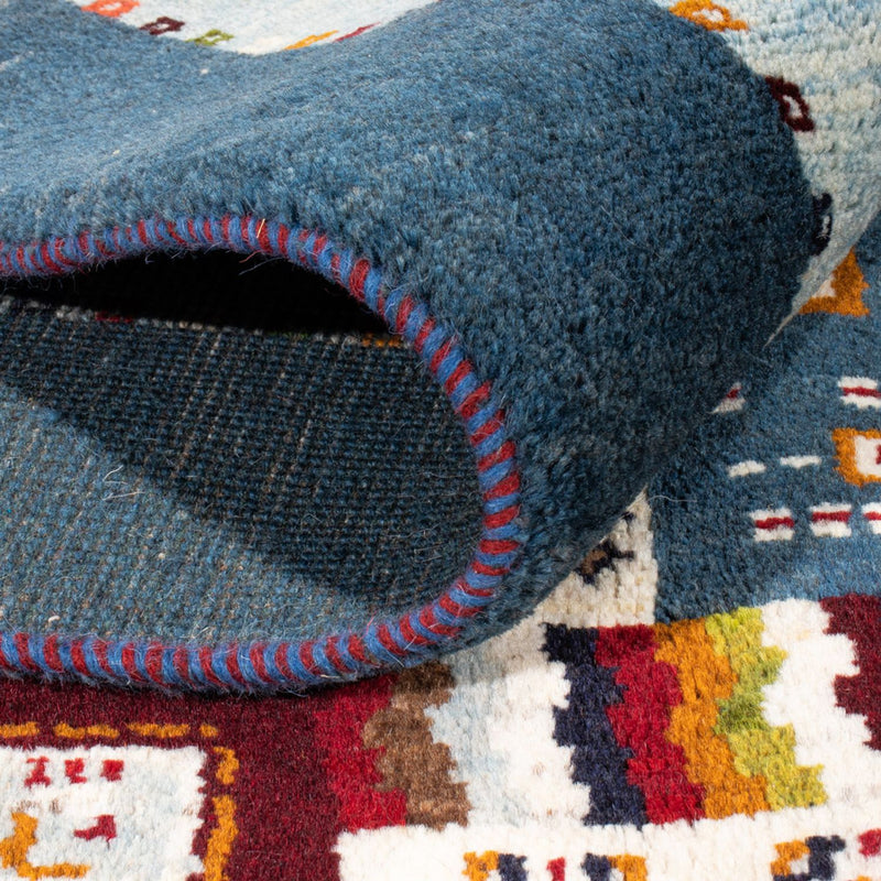 Dywan Gabbeh - perski - 197 x 156 cm - niebieski