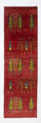 Biegacz Dywan Gabbeh - perski - 240 x 70 cm - czerwony