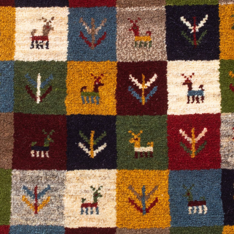 Dywan Gabbeh - perski - 90 x 62 cm - wielokolorowy