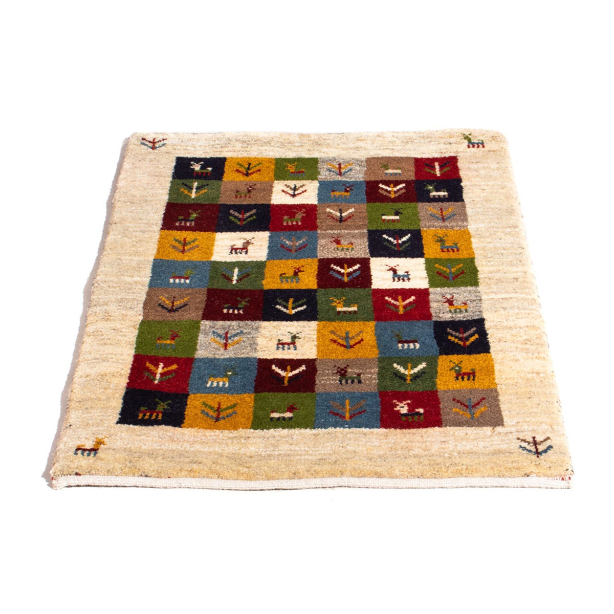 Dywan Gabbeh - perski - 90 x 62 cm - wielokolorowy