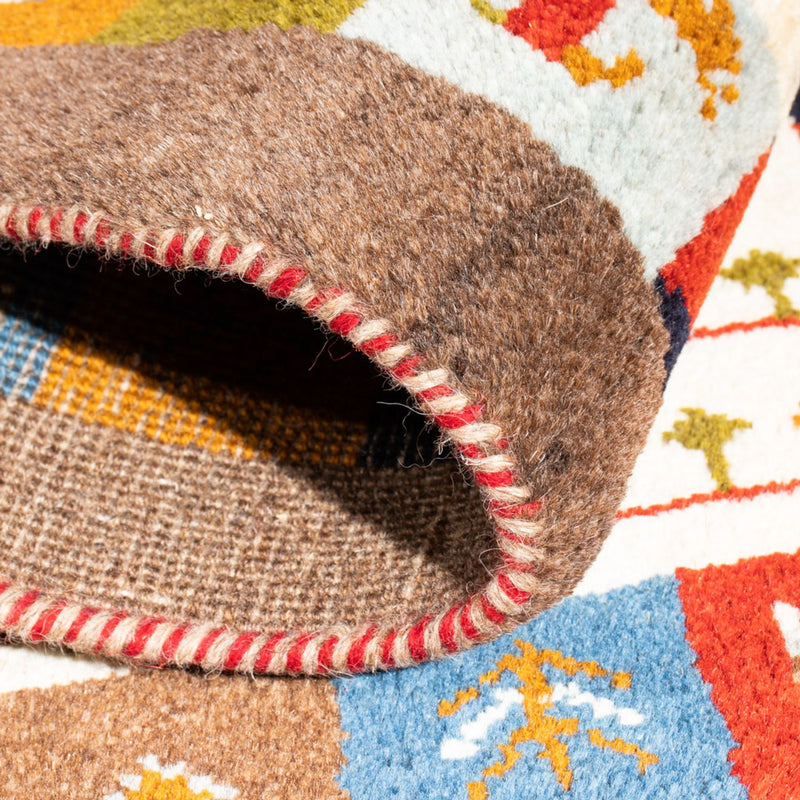 Dywan Gabbeh - perski - 88 x 61 cm - wielokolorowy