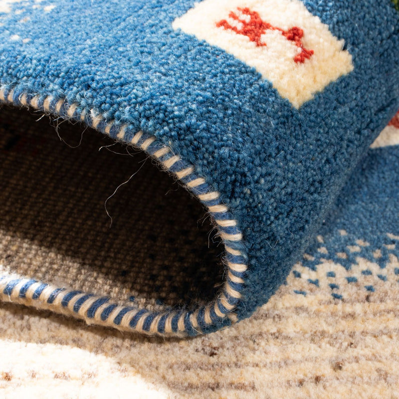 Dywan Gabbeh - perski - 123 x 85 cm - wielokolorowy