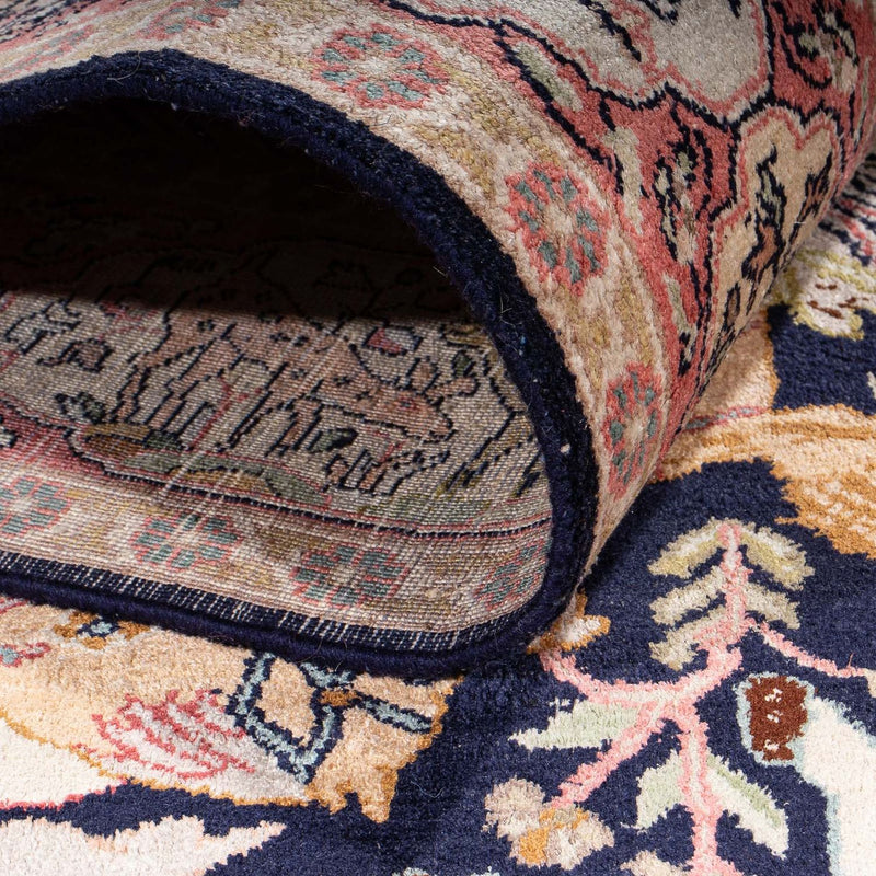 Jedwabny dywan - Kashmir Silk - 215 x 133 cm - ciemnoniebieski