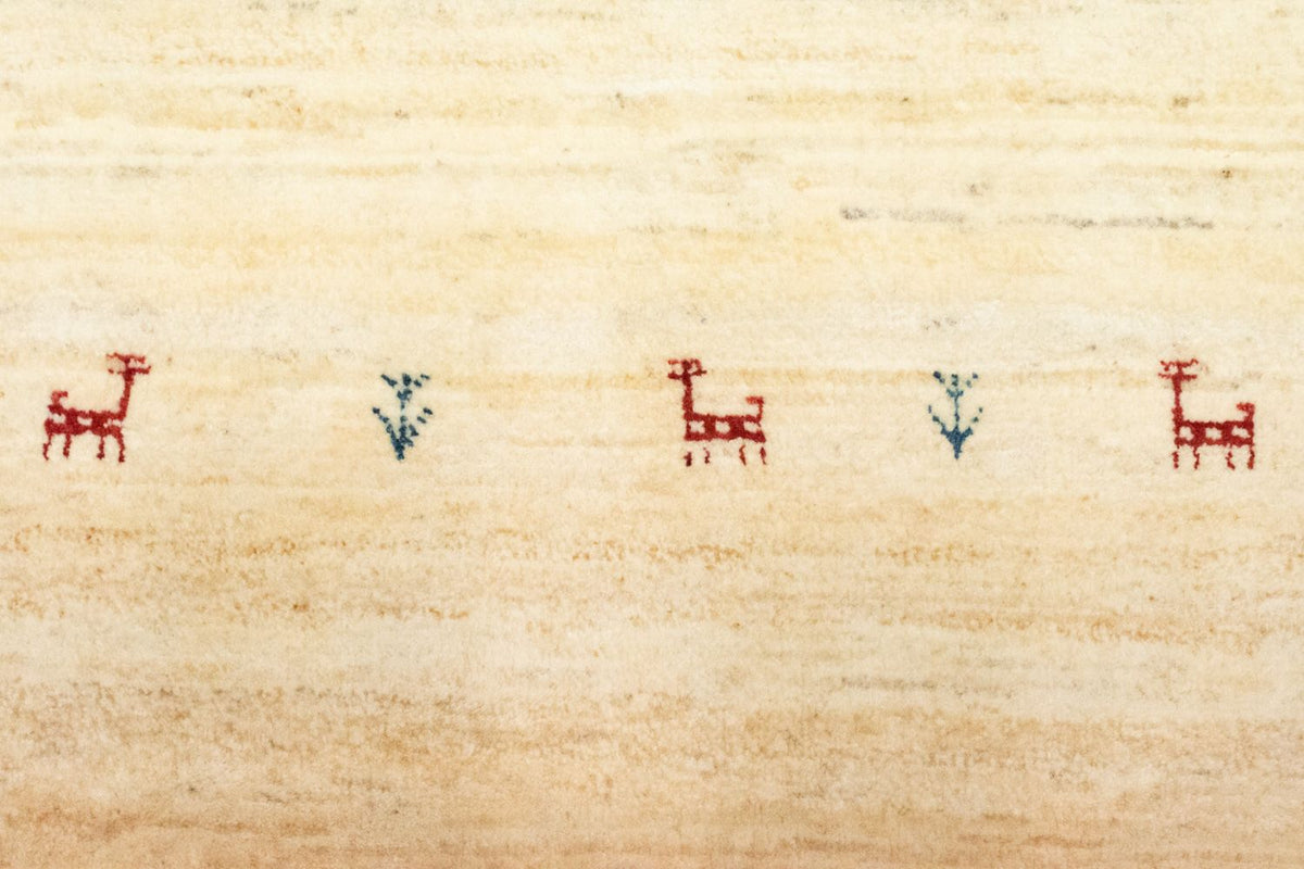 Biegacz Dywan Gabbeh - perski - 215 x 75 cm - beżowy