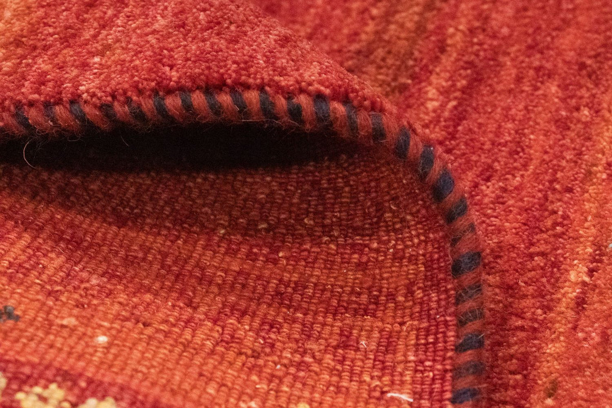 Biegacz Dywan Gabbeh - perski - 215 x 75 cm - pomarańczowy