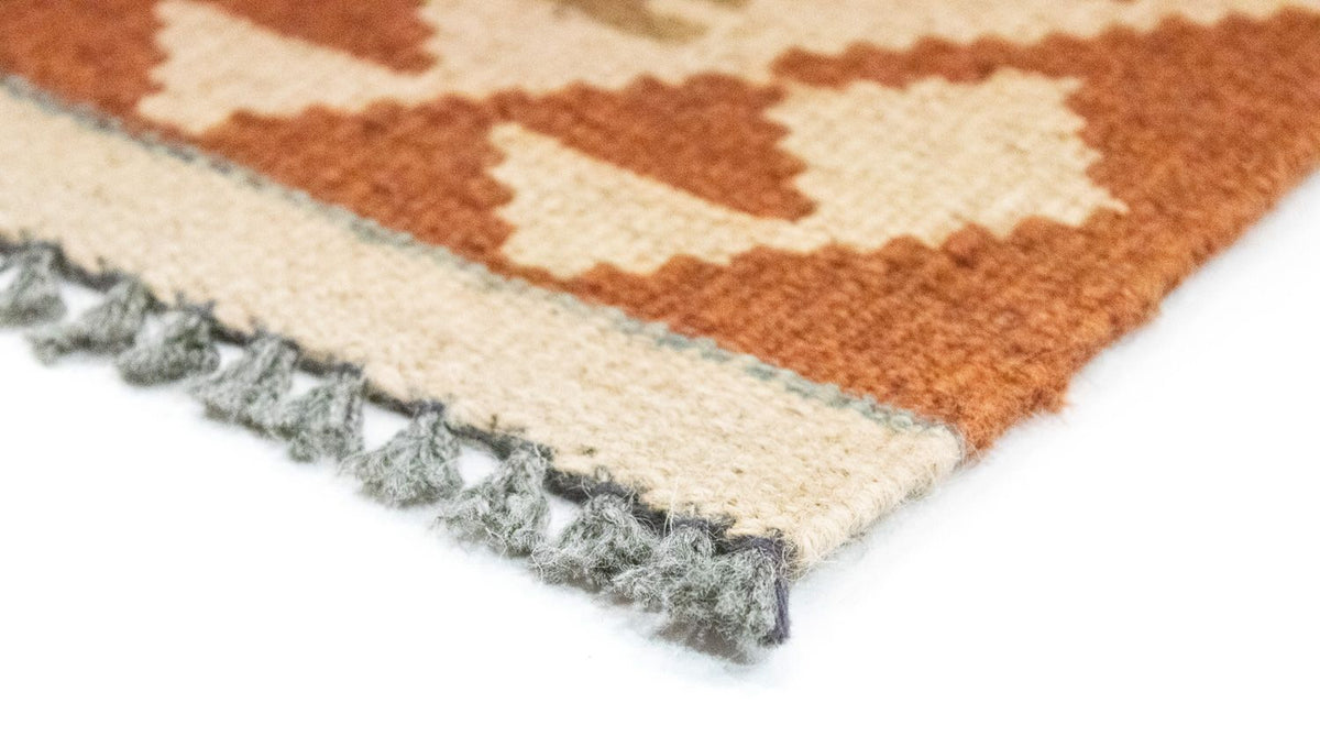 Biegacz Dywan Kelim - Orientalny - 396 x 81 cm - czerwony