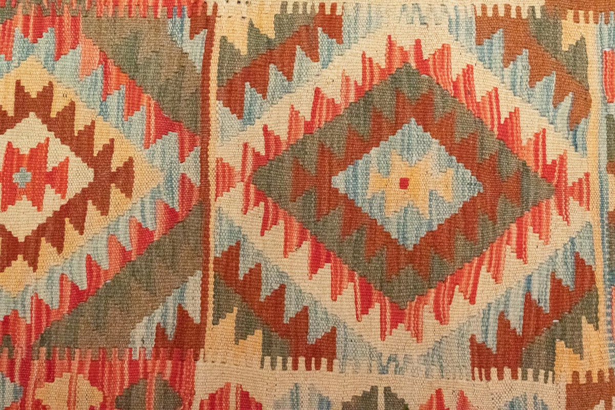 Biegacz Dywan Kelim - Orientalny - 395 x 84 cm - brązowy