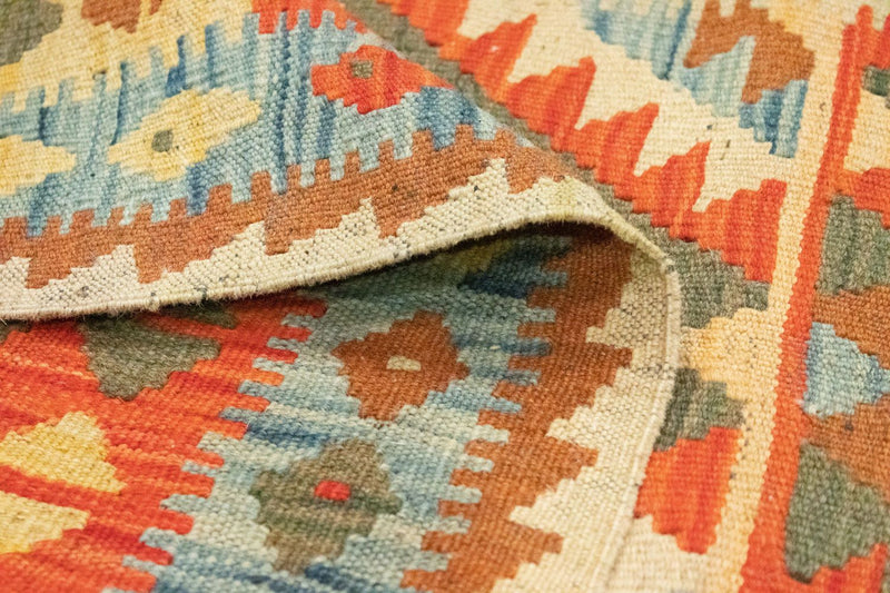 Biegacz Dywan Kelim - Orientalny - 395 x 84 cm - brązowy