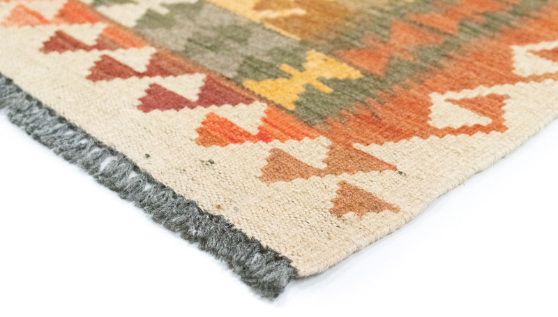 Biegacz Dywan Kelim - Orientalny - 390 x 85 cm - brązowy