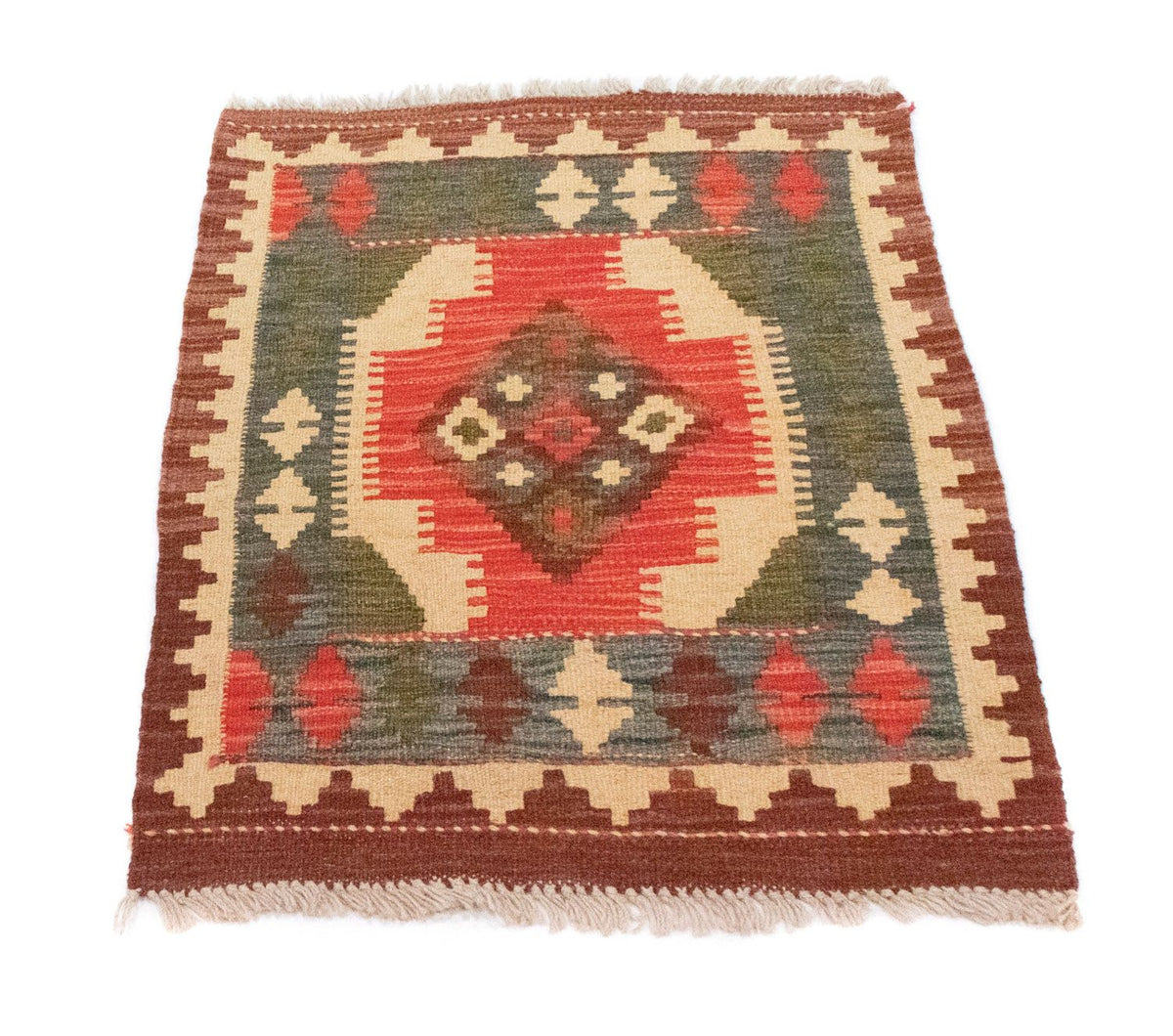 Dywan Kelim - Orientalny - 90 x 60 cm - pomarańczowy