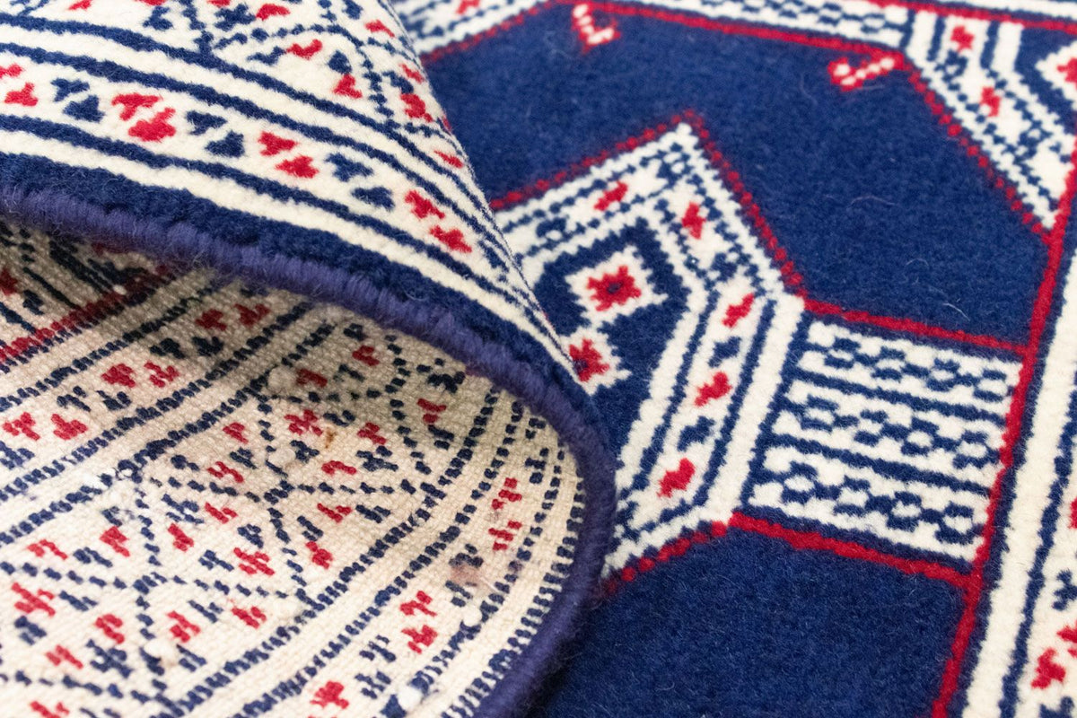 Dywan turkmeński - 90 x 62 cm - niebieski