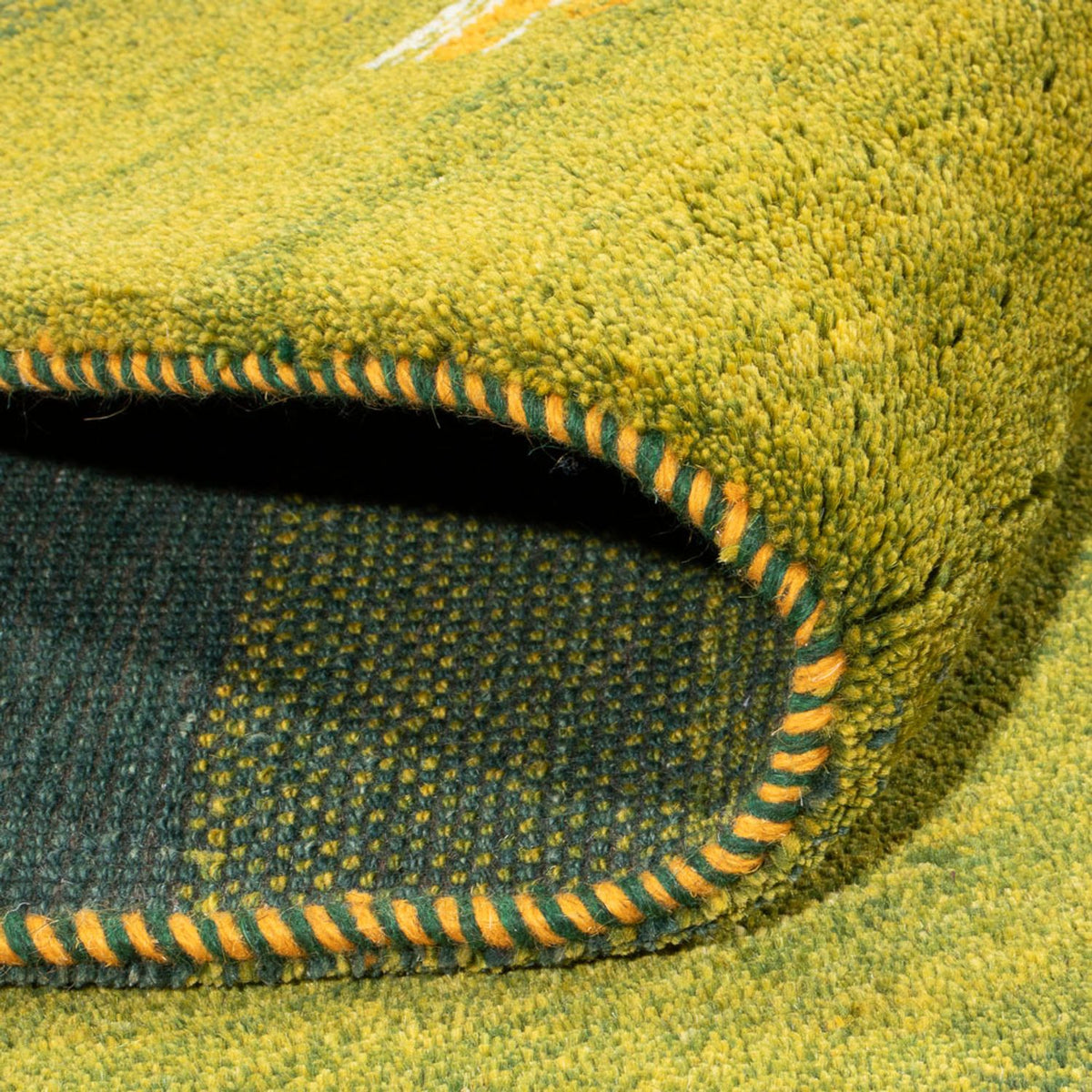 Dywan Gabbeh - perski - 201 x 148 cm - zielona