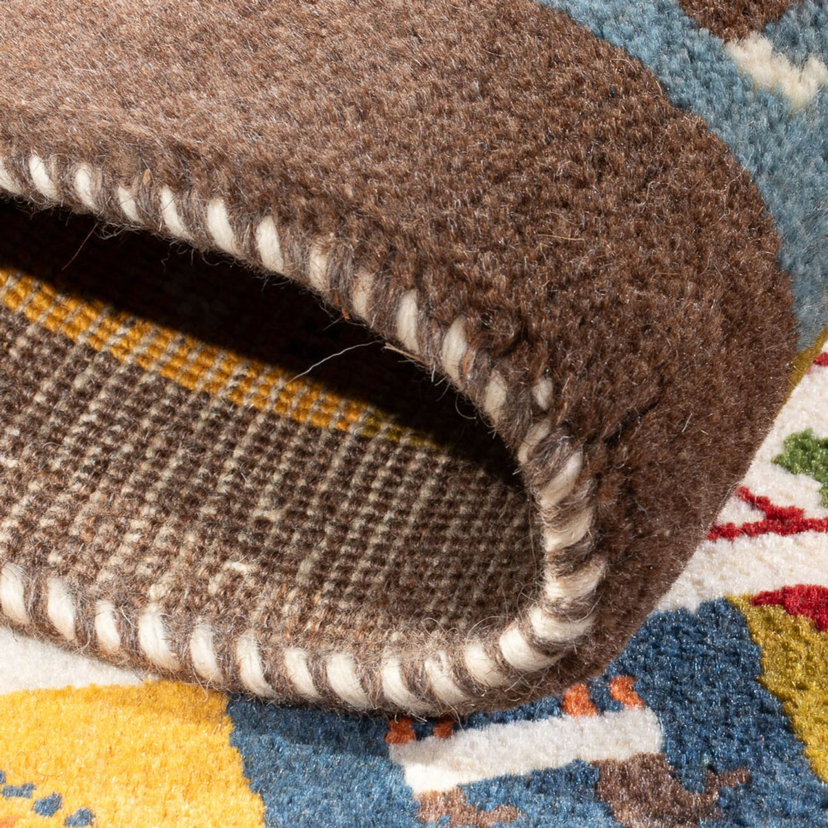 Dywan Gabbeh - perski - 90 x 63 cm - wielokolorowy