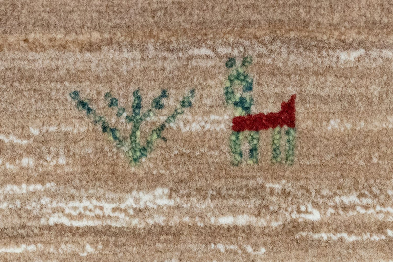 Dywan Gabbeh - perski - 60 x 40 cm - brązowy