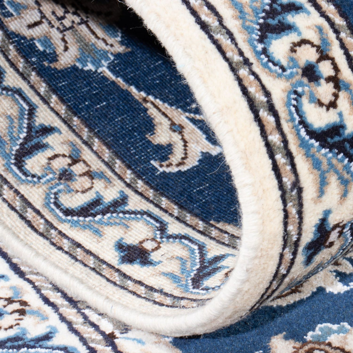 Biegacz Dywan perski - Nain - 200 x 79 cm - morski błękit