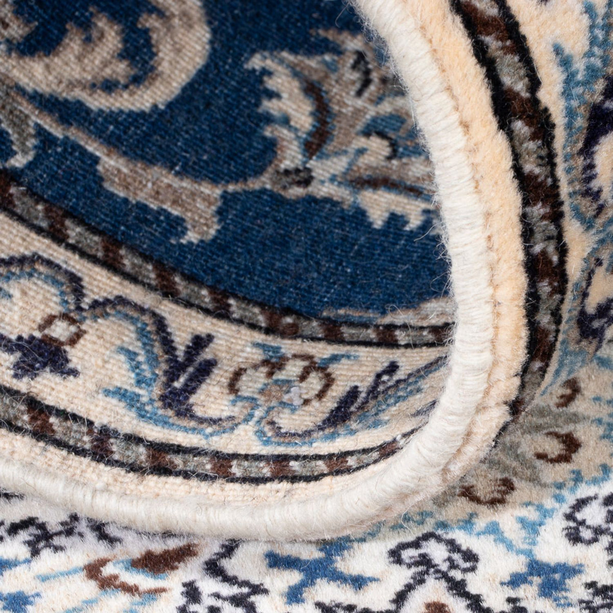 Biegacz Dywan perski - Nain - 198 x 79 cm - morski błękit