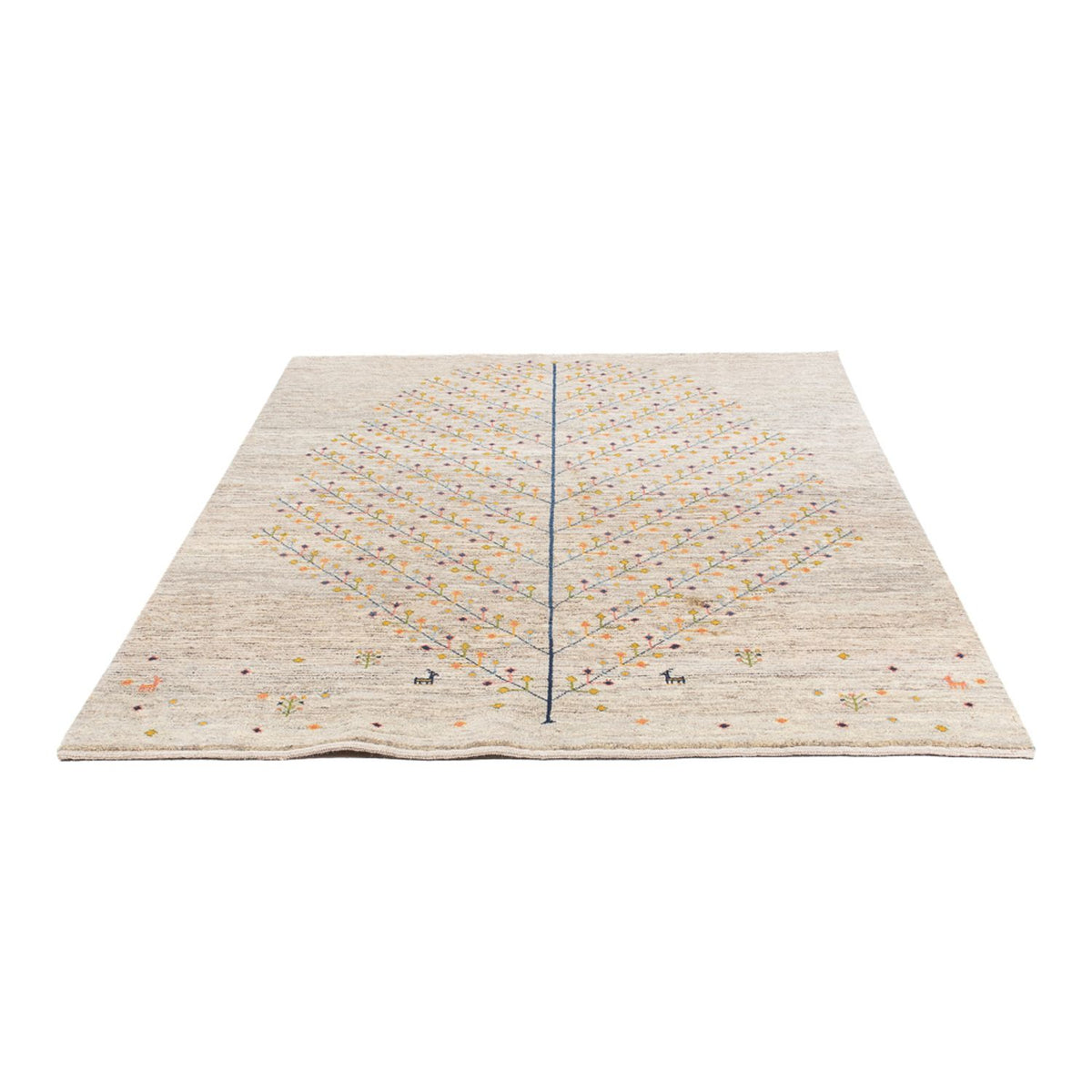 Dywan Gabbeh - perski - 200 x 151 cm - ciemny beż