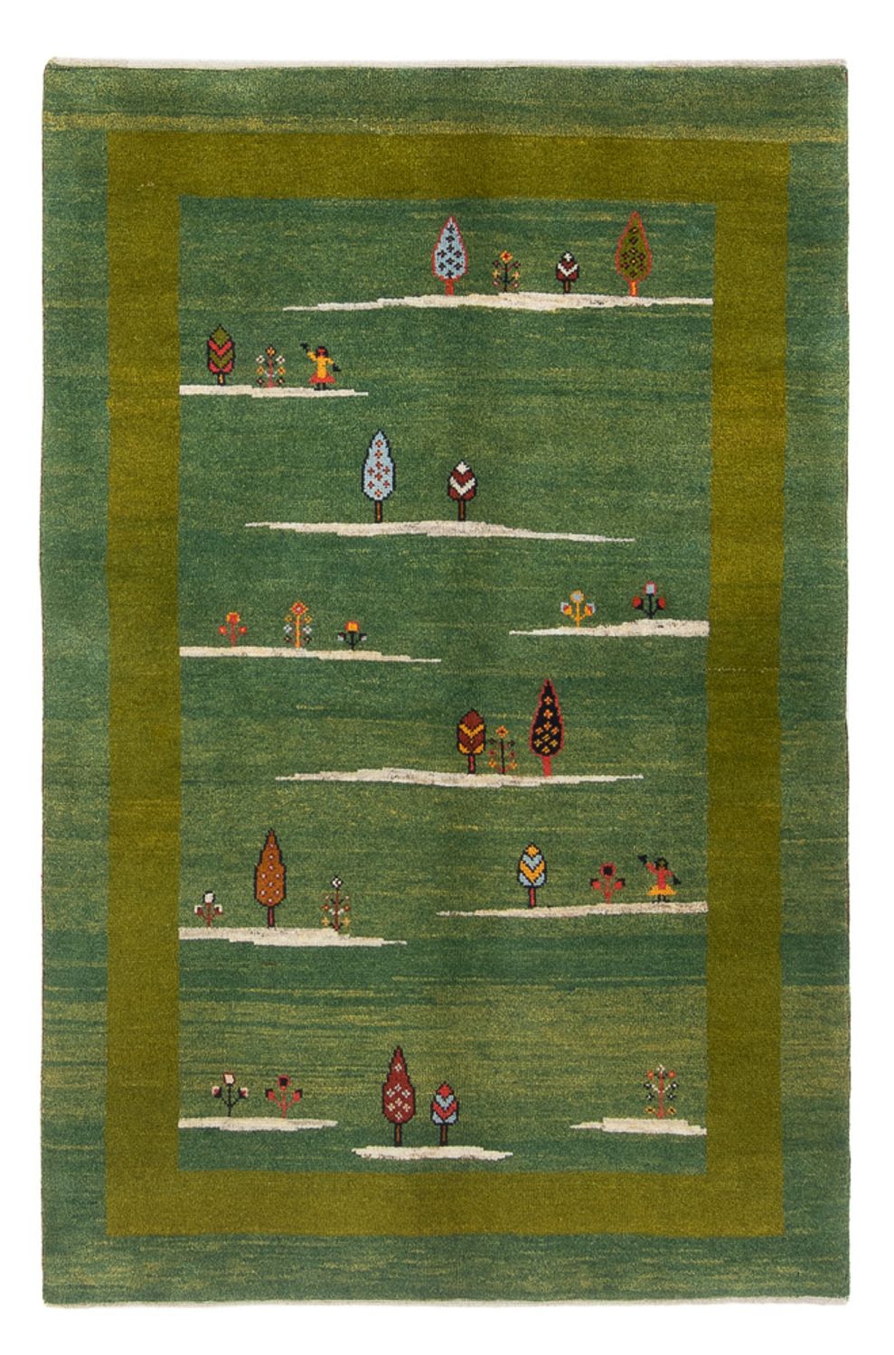 Dywan Gabbeh - perski - 183 x 120 cm - zielona