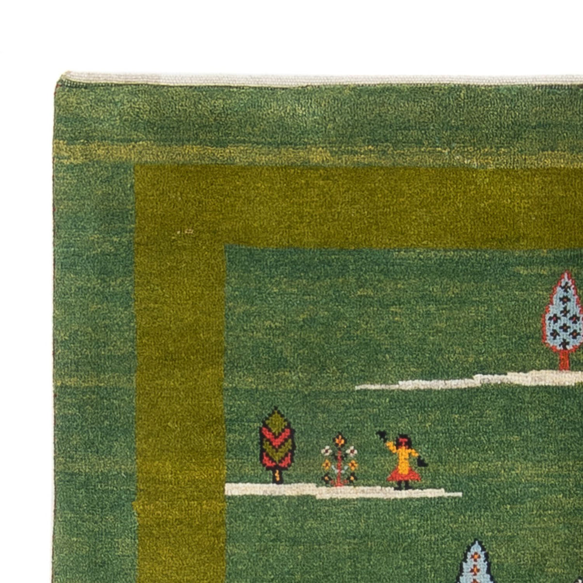 Dywan Gabbeh - perski - 183 x 120 cm - zielona