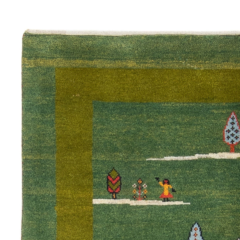 Dywan Gabbeh - perski - 183 x 120 cm - zielona