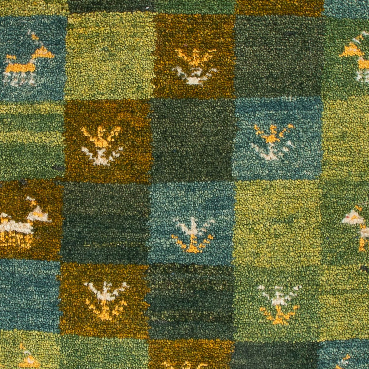 Dywan Gabbeh - perski - 87 x 61 cm - zielona