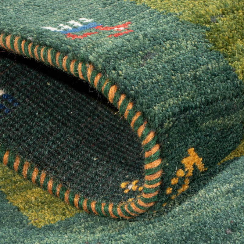 Dywan Gabbeh - perski - 86 x 58 cm - zielona