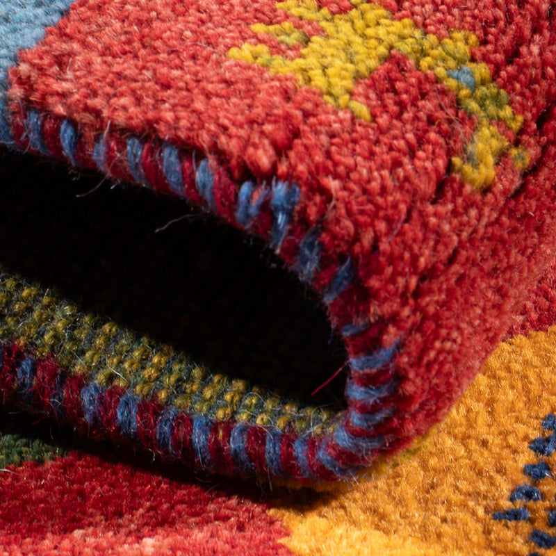 Dywan Gabbeh - perski - 90 x 63 cm - wielokolorowy