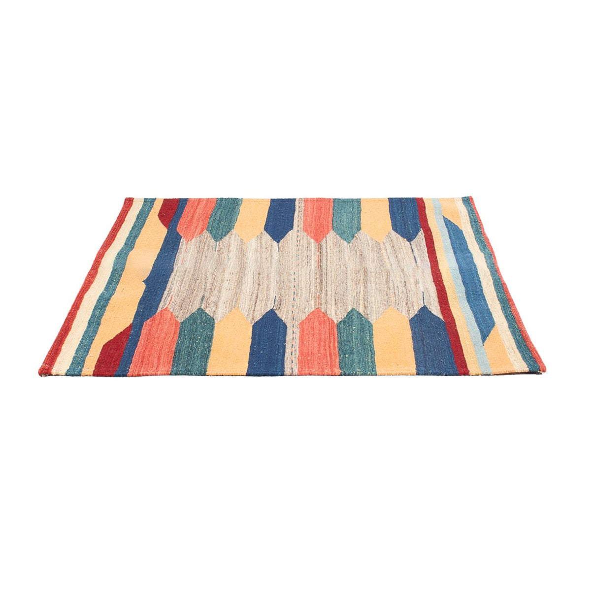 Dywan Kelim - Orientalny kwadratowy  - 128 x 125 cm - zieleń miętowa