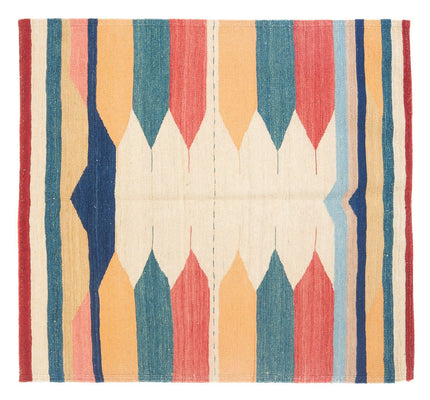 Dywan Kelim - Orientalny kwadratowy  - 129 x 125 cm - zieleń miętowa