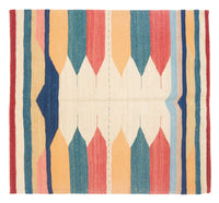 Dywan Kelim - Orientalny kwadratowy  - 129 x 125 cm - zieleń miętowa