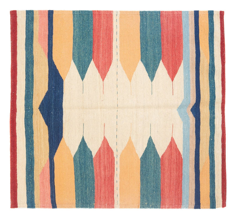 Dywan Kelim - Orientalny kwadratowy  - 129 x 125 cm - zieleń miętowa