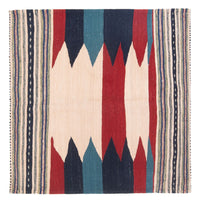 Dywan Kelim - Orientalny - 136 x 125 cm - zieleń miętowa