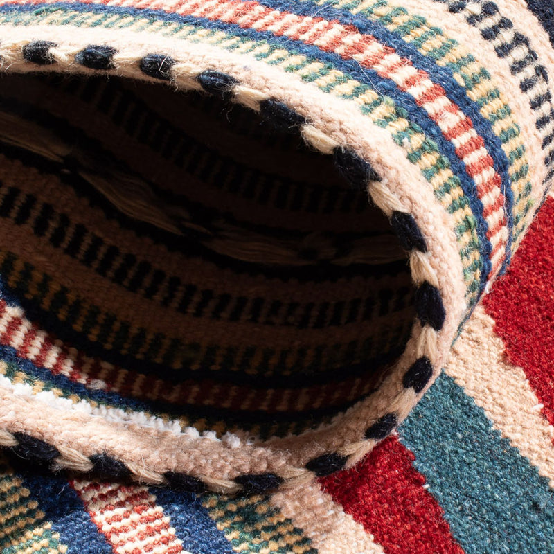 Dywan Kelim - Orientalny - 136 x 125 cm - zieleń miętowa