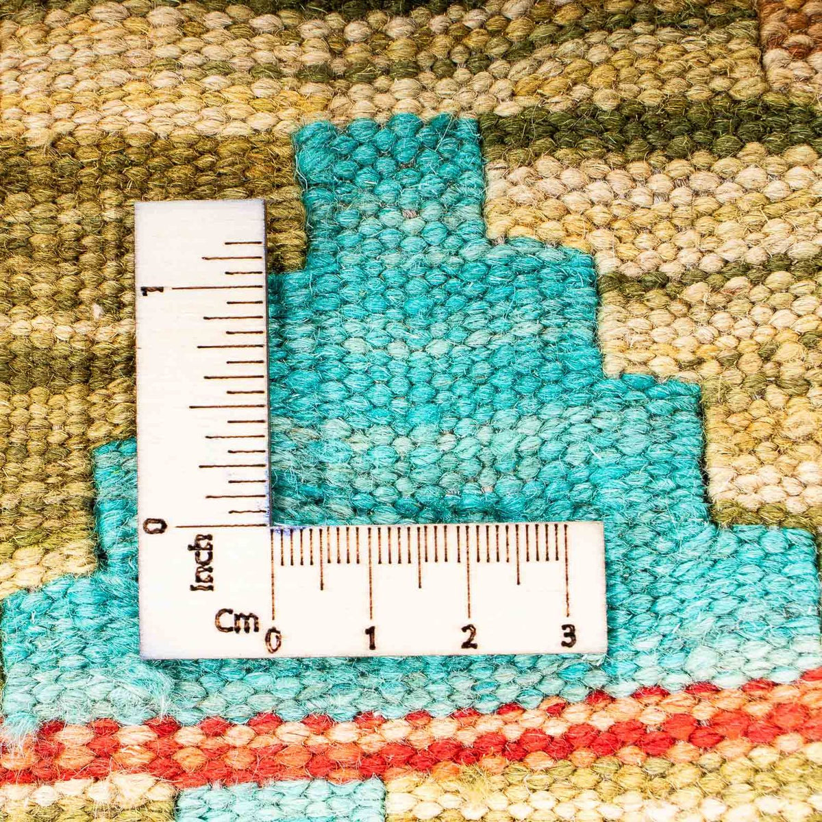 Dywan Kelim - Splash - 254 x 174 cm - turkusowy